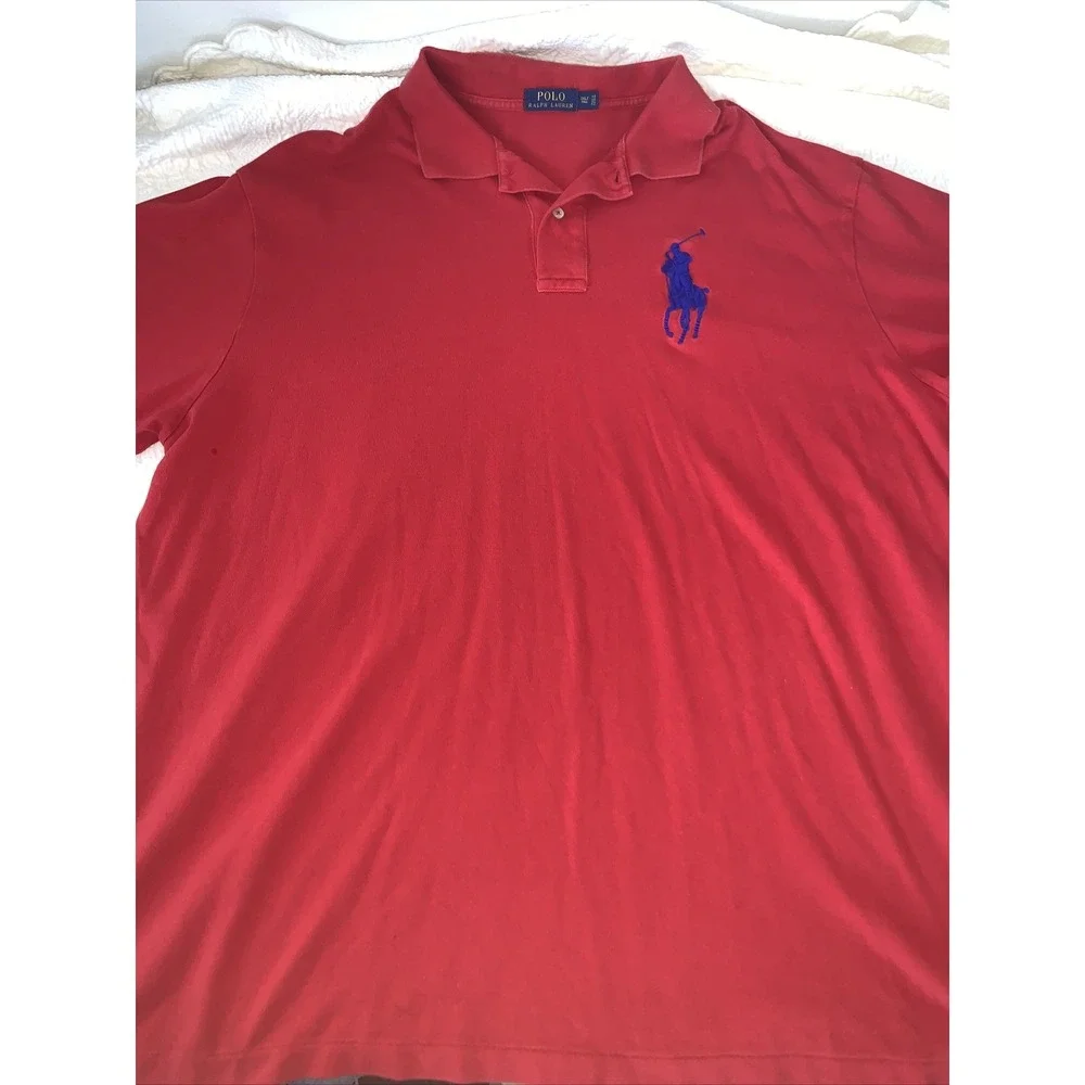 POLO Ralph Lauren Shirt Mens Red Big Pony Short Sleeve Cotton 3XL 3xlt Tall